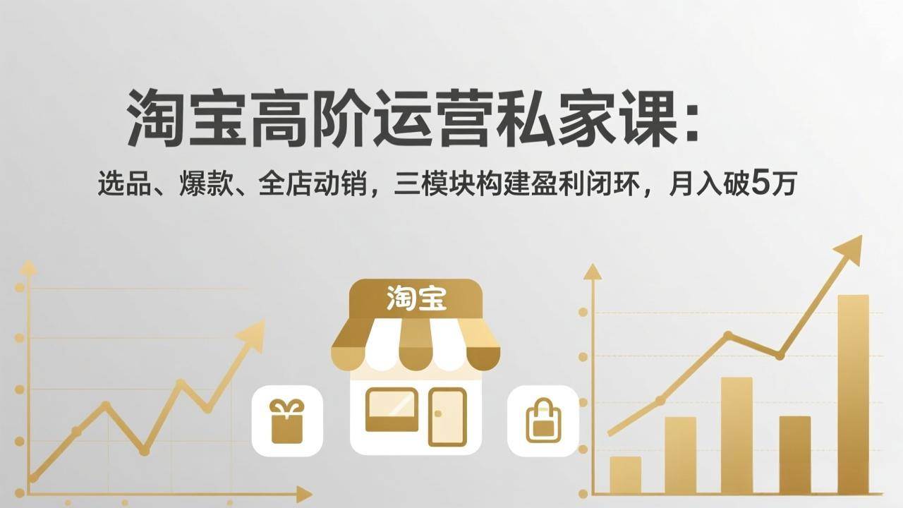 （17904期）淘宝高阶运营私家课（更新26年4月）：选品、爆款、全店动销，三模块构建盈利闭环，月入破5万-驿想项目网