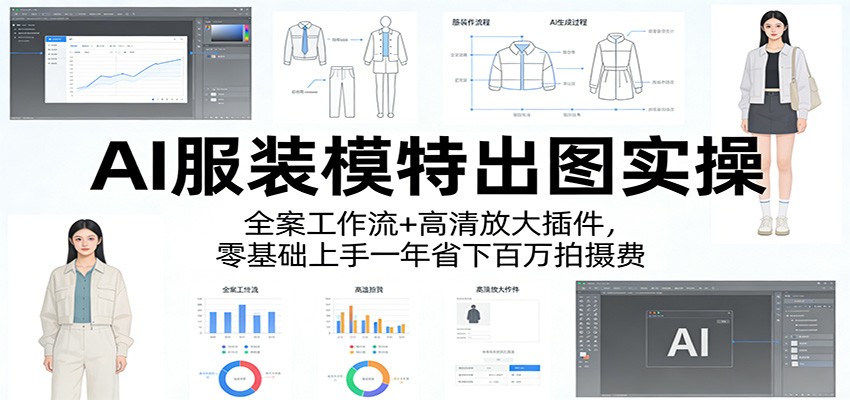 AI服装模特出图实操：全案工作流+ 高清放大插件，零基础上手一年省下百万拍摄费-驿想项目网