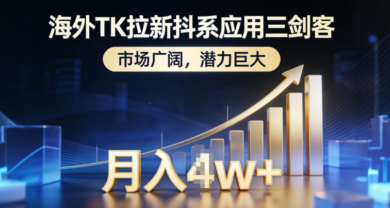 海外TK拉新抖系应用三剑客，市场广阔，潜力巨大，月入1w+-驿想项目网