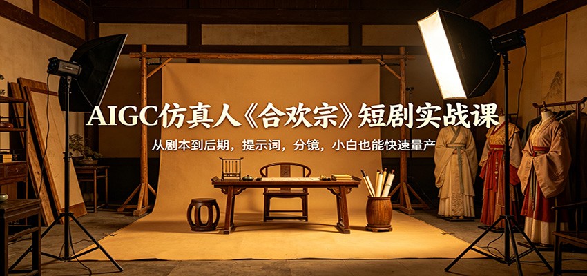 AIGC仿真人《合欢宗》短剧实战课：从剧本到后期，提示词，分镜，小白也能快速量产-驿想项目网