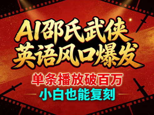 AI邵氏武侠英语风口爆发，单条播放破百万，小白也能复刻-驿想项目网