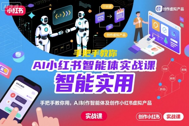 AI小红书智能体实战课，手把手教你用AI制作智能体及创作小红书虚拟产品，提效+内容商业化-驿想项目网