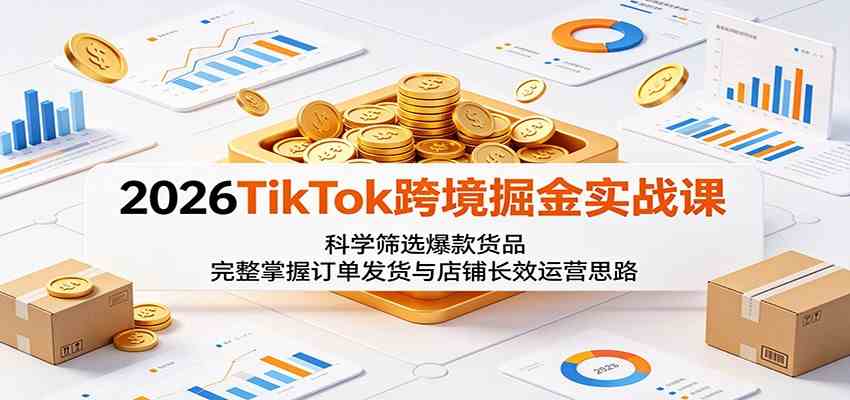 2026TikTok跨境掘金实战课：科学筛选爆款货品，完整掌握订单发货与店铺长效运营思路-驿想项目网