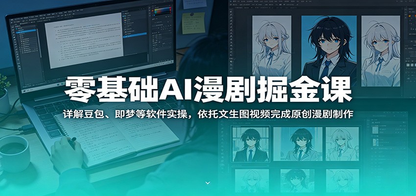 零基础AI漫剧掘金课：详解豆包、即梦等软件实操，依托文生图视频完成原创漫剧制作-驿想项目网
