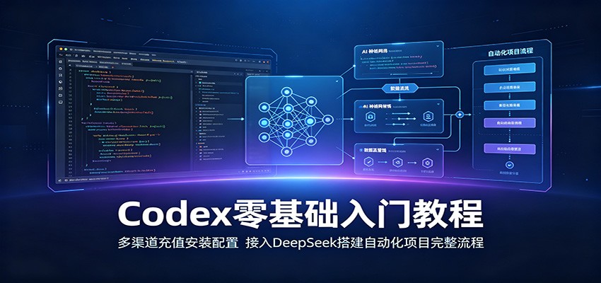 Codex零基础入门教程：多渠道充值安装配置，接入DeepSeek搭建自动化项目完整流程-驿想项目网