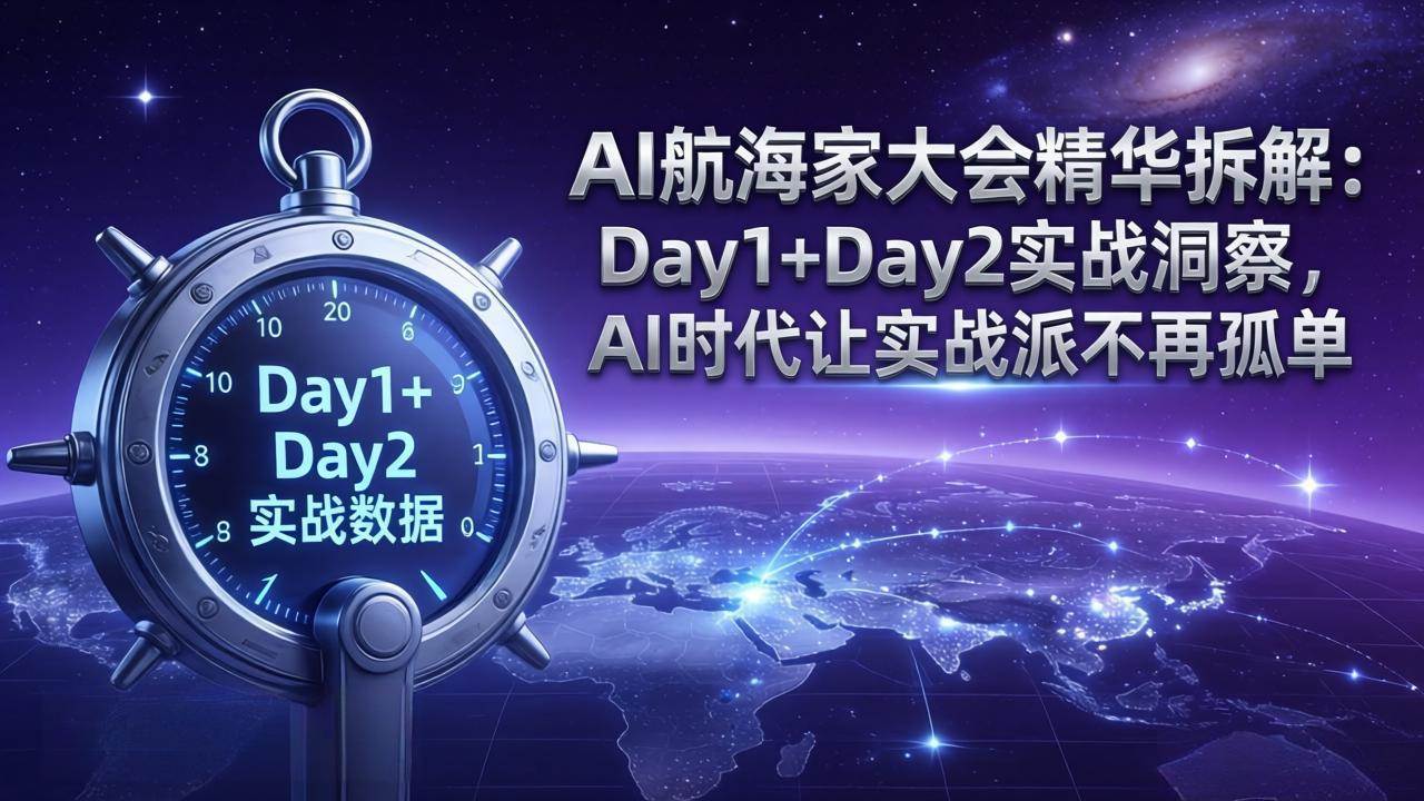 (17867期)AI航海家大会精华拆解:Day1+Day2实战洞察,AI时代让实战派不再孤单-驿想项目网