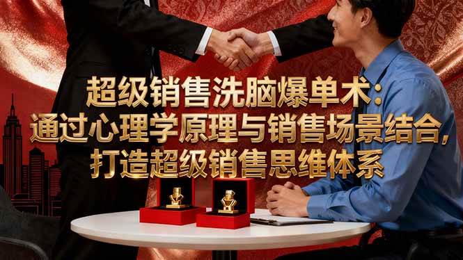 (16370期)超级销售洗脑爆单术:通过心理学原理与销售场景结合,打造超级销售思维体系-驿想项目网