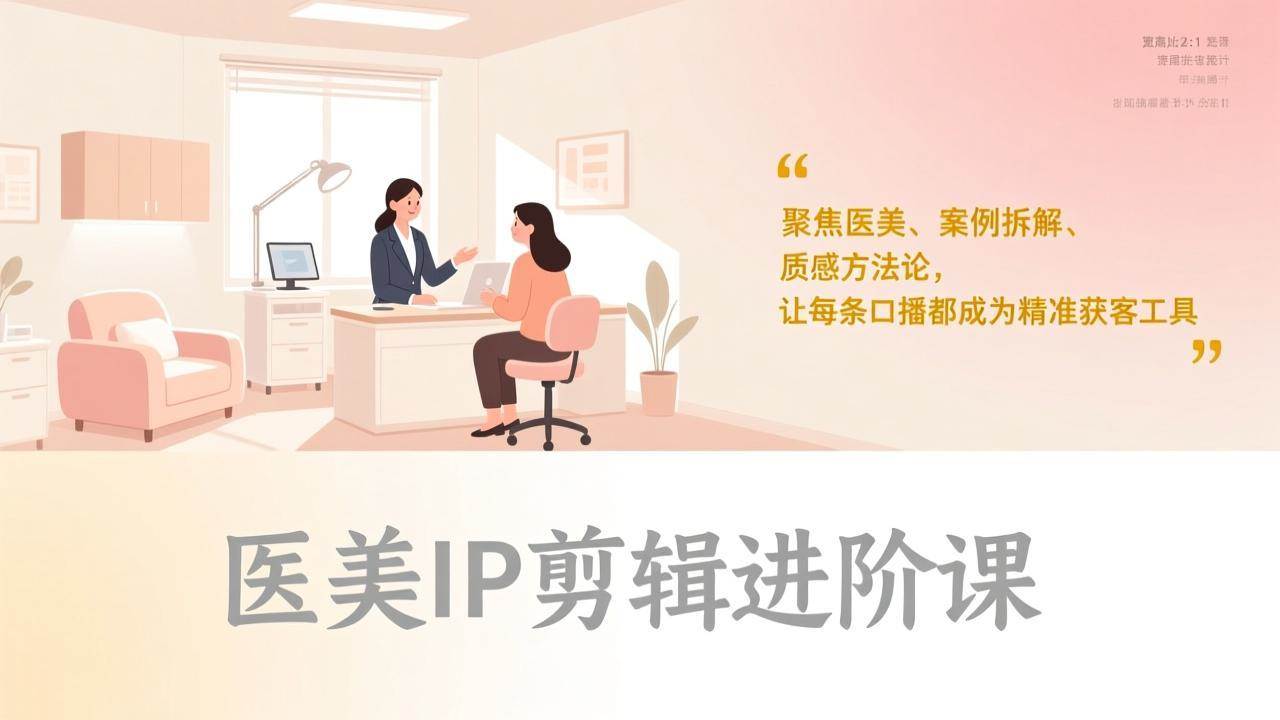 （17303期）医美IP剪辑进阶课，聚焦医美、案例拆解、质感方法论，让每条口播都成为精准获客工具-驿想项目网