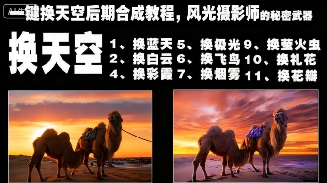 一键换天空后期合成教程，风光摄影师的秘密武器-驿想项目网