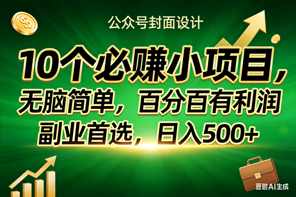 （17694期）10个必赚小项目，无脑简单，百分百有利润，副业首选，日入400+-驿想项目网