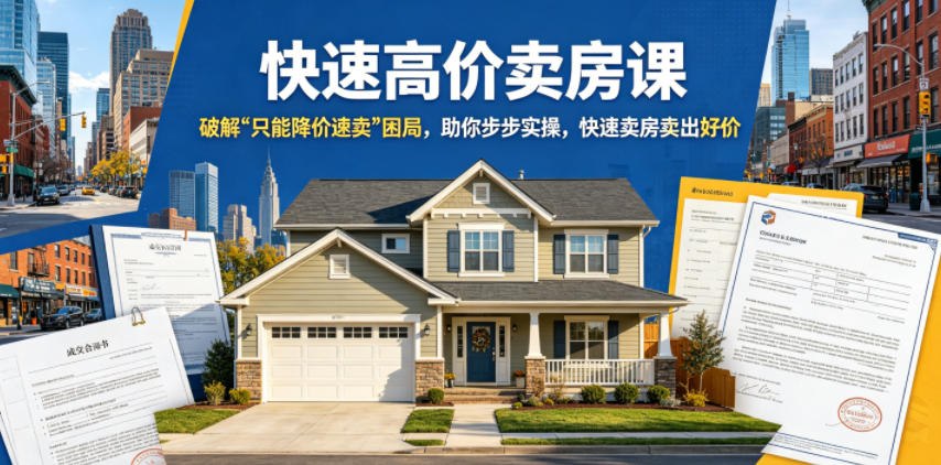 快速高价卖房课,破解“只能降价速卖”困局,助你步步实操,快速卖房卖出好价(更新2026)-驿想项目网