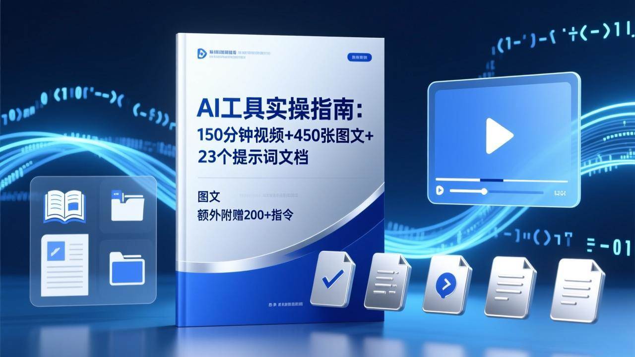 （17504期）AI工具实操指南：150分钟视频+450张图文+23个提示词文档，额外附赠200+指令-驿想项目网