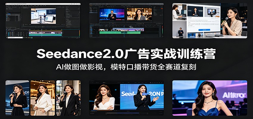 Seedance2.0广告实战训练营：AI做图做影视，模特口播带货全赛道复刻-驿想项目网
