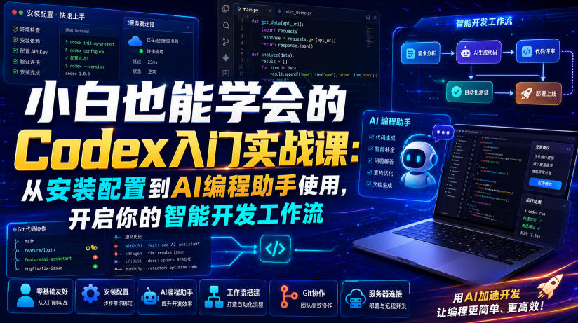 小白也能学会的Codex入门实战课：从安装配置到AI编程助手使用，开启你的智能开发工作流-驿想项目网