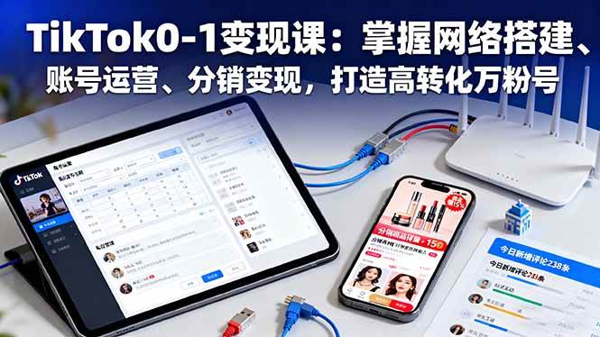 （16334期）TikTok0-1变现课：掌握网络搭建、账号运营、分销变现，打造高转化万粉号-驿想项目网