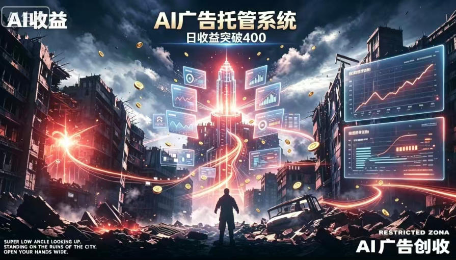 AI智能广告，全自动化运行，单日可达400+，小白新手0基础上手【揭秘】-驿想项目网