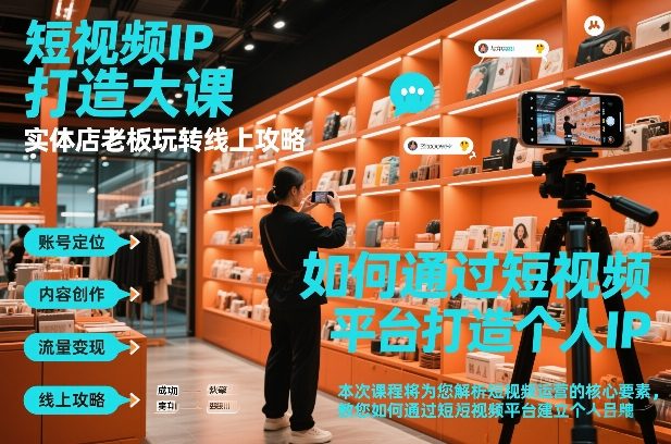 短视频ip打造大课，实体店老板玩转线上攻略-驿想项目网