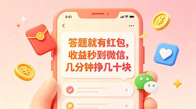 答题就有红包,收益秒到微信,几分钟挣几十块,学生党上班族宝妈都可以玩【揭秘】-驿想项目网