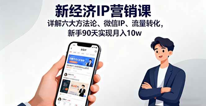 （16194期）新经济IP营销课：详解六大方法论、微信IP、流量转化，新手90天实现月入10w-驿想项目网