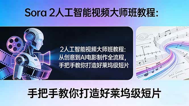 （17688期）Sora 2人工智能视频大师班教程：从创意到AI电影制作全流程，手把手教你打造好莱坞级短片-驿想项目网