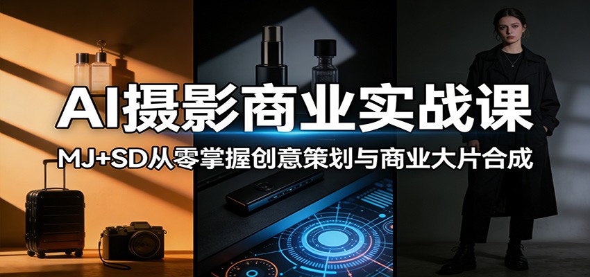 AI摄影商业实战课：MJ+SD从零掌握创意策划与商业大片合成-驿想项目网