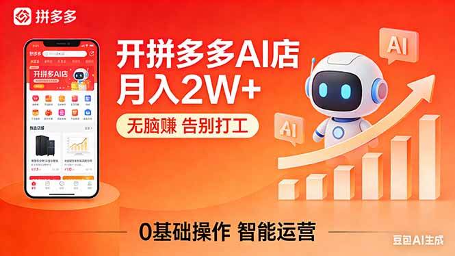 （17947期）开一家拼多多AI店，月入2W+，无脑赚，告别打工，附SOP手册-驿想项目网