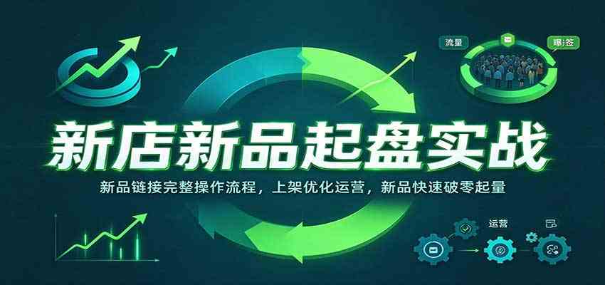 新店新品起盘实战：新品链接完整操作流程，上架优化运营，新品快速破零起量-驿想项目网