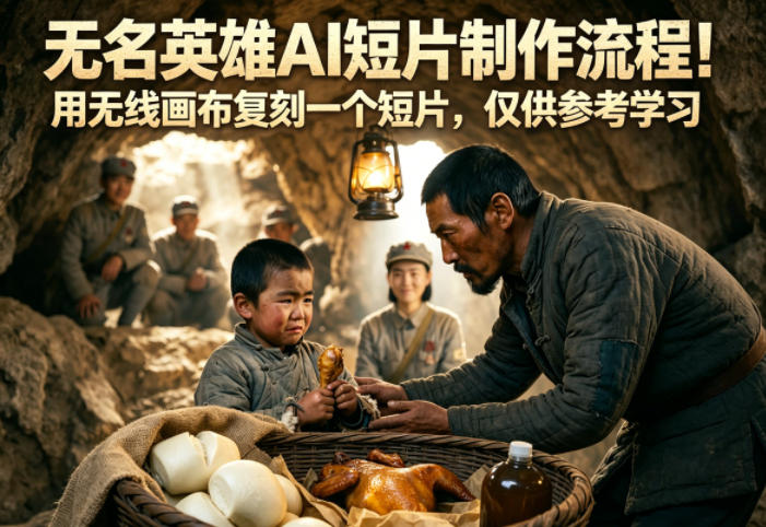 无名英雄AI短片制作流程！用无线画布复刻一个短片，仅供参考学习-驿想项目网