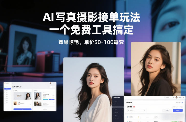 AI写真摄影接单玩法，一个免费工具搞定，效果惊艳，单价50-100每套-驿想项目网