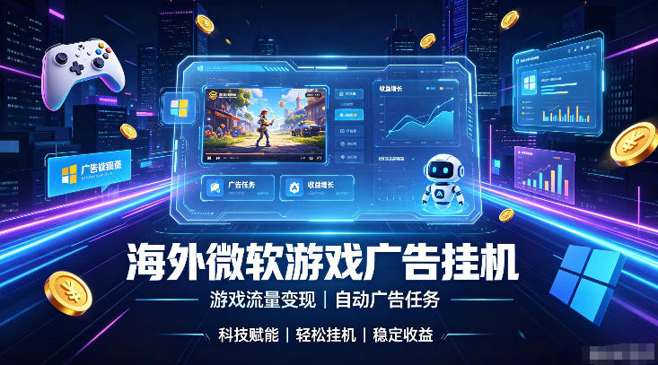 海外游戏广告自动挂G，轻资产海外副业风口，单设备稳定产出500+【揭秘】-驿想项目网