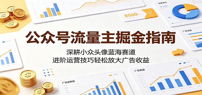 公众号流量主掘金指南：深耕小众头像蓝海赛道，进阶运营技巧轻松放大广告收益-驿想项目网