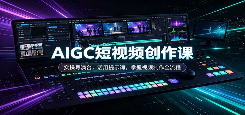 AIGC短视频创作课:实操导演台,活用提示词,掌握视频制作全流程-驿想项目网