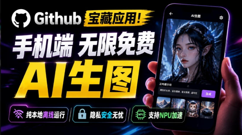 Github宝藏应用！手机端无限免费AI生图，纯本地离线运行，支持NPU加速斩获3.1k stars，local-dream-驿想项目网