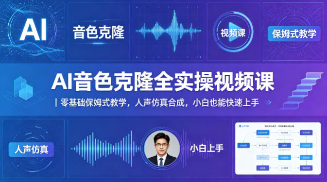 AI音色克隆全实操视频课｜零基础保姆式教学，人声仿真合成，小白也能快速上手-驿想项目网