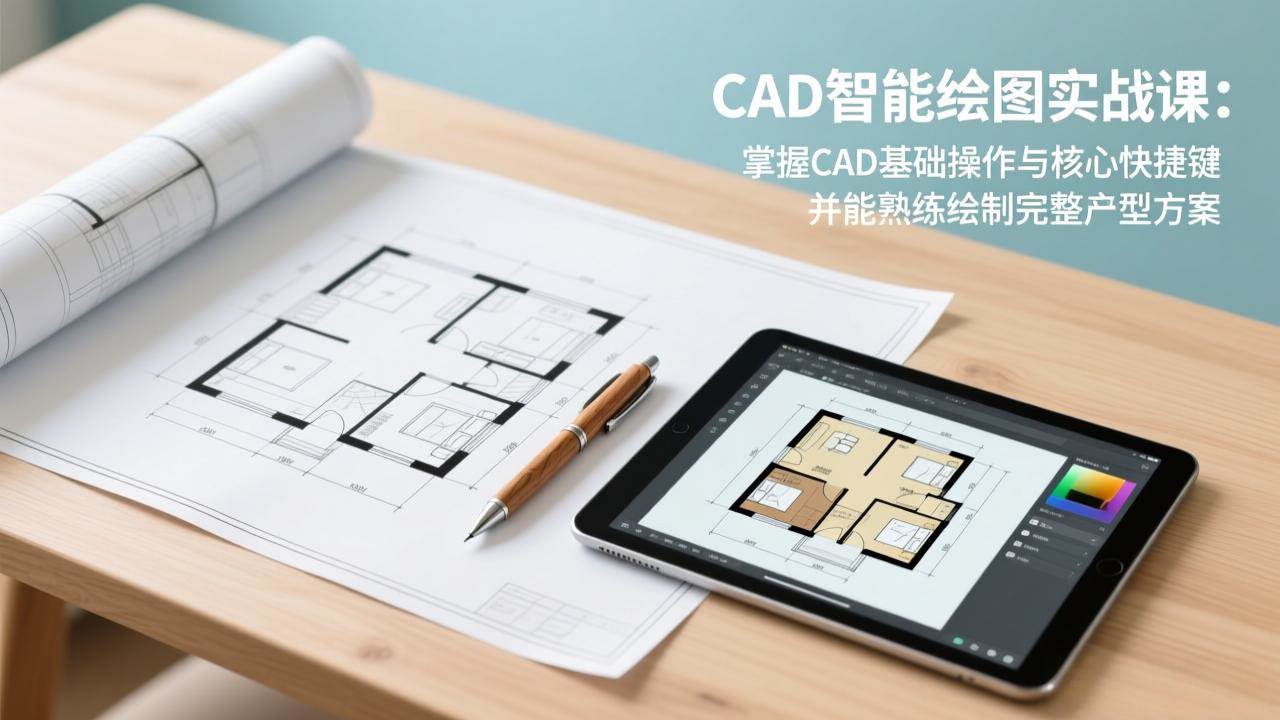 （17348期）CAD智能绘图实战课：掌握CAD基础操作与核心快捷键，并能熟练绘制完整户型方案-驿想项目网