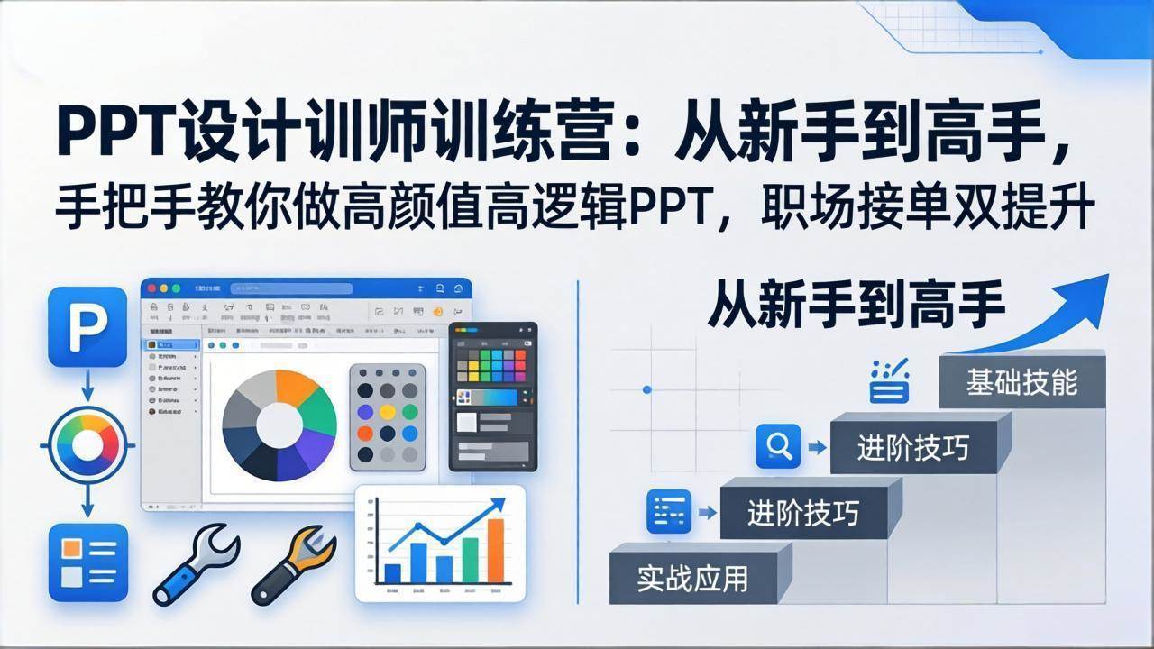 （17886期）PPT设计训师训练营：从新手到高手，手把手教你做高颜值高逻辑PPT，职场接单双提升-驿想项目网