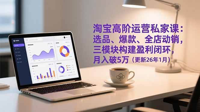 （17080期）淘宝高阶运营私家课：选品、爆款、全店动销，三模块构建盈利闭环，月入破5万（更新26年1月）-驿想项目网