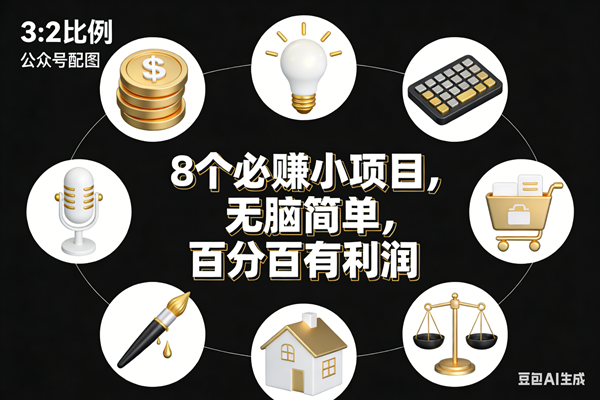 （17101期）8个必赚小项目，无脑简单，百分百有利润，副业首选，日入300+-驿想项目网