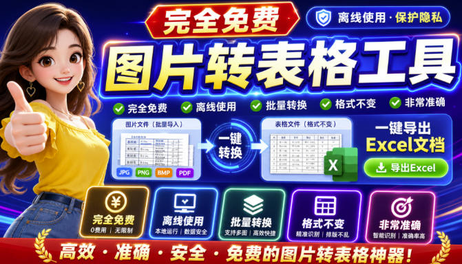 图片表格识别提取工具,支持一键从图片中智能提取表格并导出Excel文件,可离线免网运行,FastTableOCR 图片表格识别提取工具,支持一键从图片中智能提取表格并导出Excel文件,可离线免网运行,FastTableOCR
