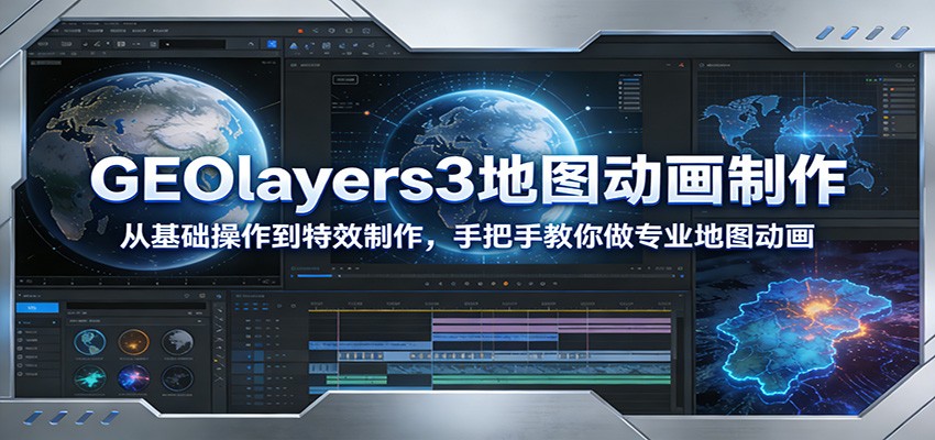 GEOlayers3地图动画制作：从基础操作到特效制作，手把手教你做专业地图动画-驿想项目网