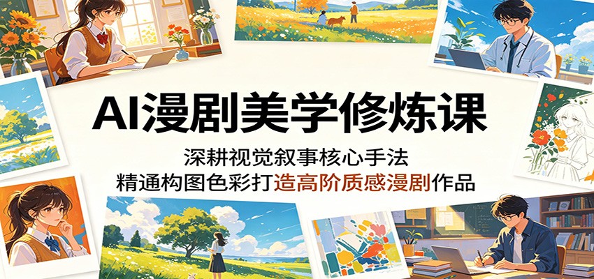 AI漫剧美学修炼课：深耕视觉叙事核心手法，精通构图色彩打造高阶质感漫剧作品-驿想项目网