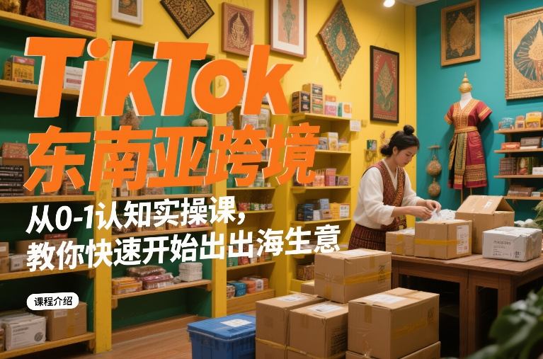 TikTok东南亚跨境从0-1认知实操课，教你快速开始出海生意-驿想项目网