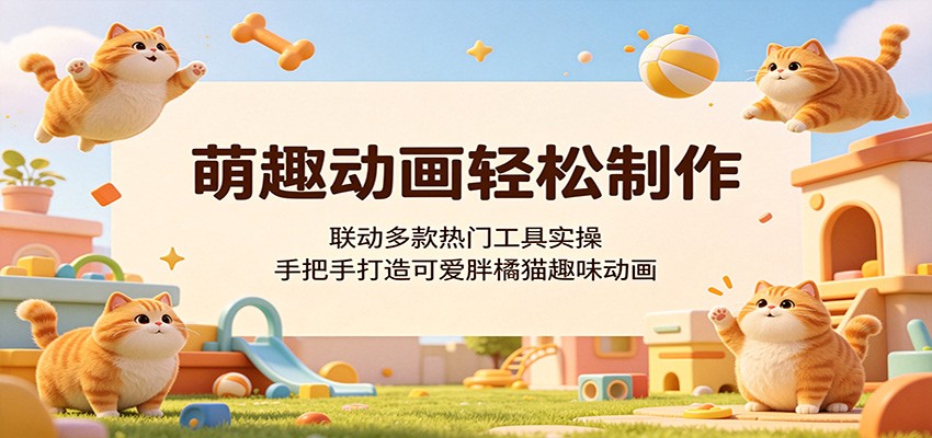 萌趣动画轻松制作，联动多款热门工具实操，手把手打造可爱胖橘猫趣味动画-驿想项目网
