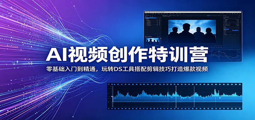 AI视频创作特训营:零基础入门到精通,玩转DS工具搭配剪辑技巧打造爆款视频-驿想项目网