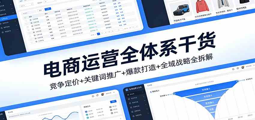 电商运营全体系干货，竞争定价+关键词推广+爆款打造+全域战略全拆解-驿想项目网