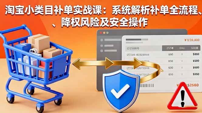 （16239期）淘宝小类目补单实战课：系统解析补单全流程、降权风险及安全操作-驿想项目网