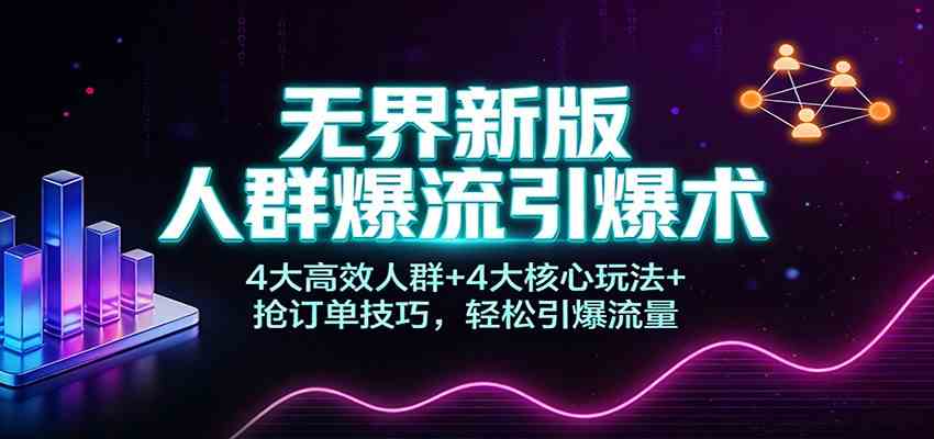 无界新版人群爆流引爆术：4大高效人群+4大核心玩法+抢订单技巧，轻松引爆流量-驿想项目网