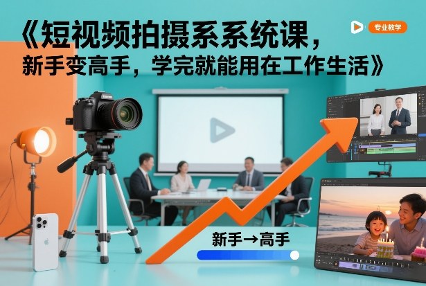 短视频拍摄系统课，新手变高手，学完就能用在工作生活-驿想项目网