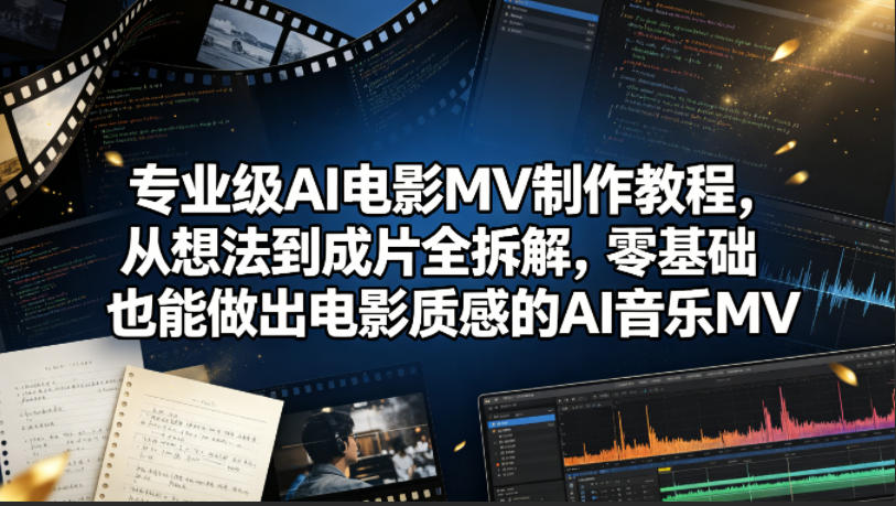 专业级AI电影MV制作教程，从想法到成片全拆解，零基础也能做出电影质感的AI音乐MV-驿想项目网