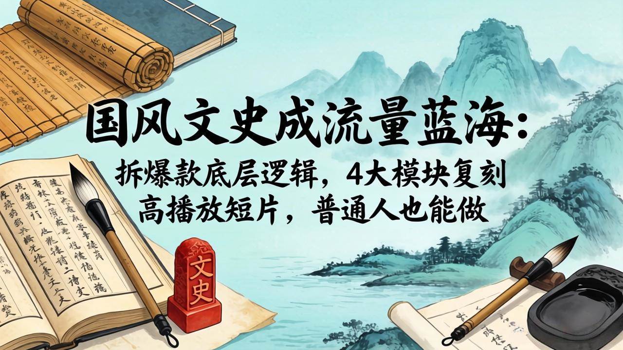 （18227期）国风文史成流量蓝海：拆爆款底层逻辑，4大模块复刻高播放短片，普通人也能做-驿想项目网